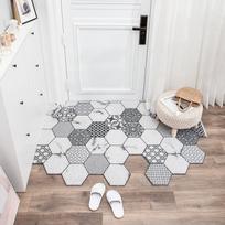 Doormat Carpet Silk Loop Hallway Entrance Mat Hexagon Free Cut Foot Door Mat Stain Resistant Remove Mud Home Indoor Mats Carpet 60*90cm