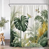 Atogrąžų Lapai Monstera Dušo Užuolaida Džiunglių Miško Žali Lapai Augalai Žalumynai Vonios Kambario Dekoracijos Nordic Moderni Vonios Užuolaida 90x180cm-35x70in