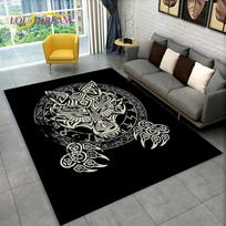 3D Vikingų Skandinavų Mitologijos Dievas Valhala Plotas Kilimas, Kilimas Svetainei Miegamajam Sofai Durų Kilimėlis Virtuvės Dekorui, Neslystantis Grindų Kilimėlis 40x60cm16x24in