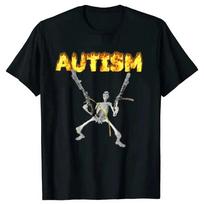 Autizmo Mėmė T-shirt Juokingas Humoras Introvertas Dovana Sąmoningumas Neurodivergentai T-shirts Vyrai Moterys Medvilninė T-shirt Vasarinė Trumpomis Rankovėmis Tee#Spalva S juoda