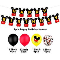 Kids Mouse Minne Birthday Party Supplies Decor Balloon Banner Tableware Set 4-25pcs