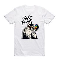 2019 Daft Punk Vyriški Moteriški Marškinėliai Vasariniai Trumpomis Rankovėmis Prancūzų Muzikos Grupė Punk Marškinėliai Vyrams Laisvalaikio Streetwear Balti Viršutiniai Marškinėliai S