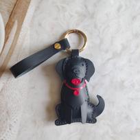 Labradoro šuo automobilio raktų pakabukas iš natūralios odos, zodiako ženklas, rankų darbo Leather cord balta