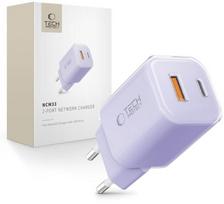 Sieninis įkroviklis violetinis su USB-C greitu įkrovimu 33W