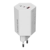 Įkroviklis nešiojamam kompiuteriui CANYON charger HEXAGON 65 GaN 65W 2xPD 1xQC EU White