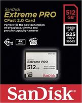Atminties kortelė SanDisk Extreme Pro CFAST 2.0 512GB 525MB/s VPG130; EAN: 619659150822