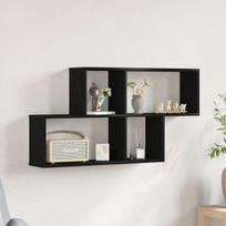 Juoda ąžuolo sieninė spinta 76x15x53 cm pagaminta iš inžinerinės medienos