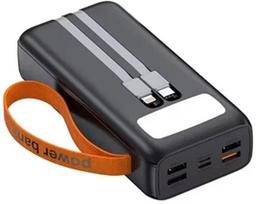 Atsarginis maitinimo šaltinis ("Power Bank") Išorinė baterija POWER BANK DENMEN 30000mAh (4xUSB 1xUSB-C) juoda