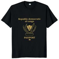 DRC Passport Congo T Shirt Congo Lovers T-Shirt 100% Cotton Casual Tee Shirts#Color S juoda