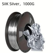 PLA 3D spausdinimo gijos siūlas,  PLA Silk Silver 1000g
