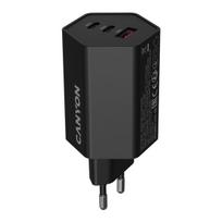 Įkroviklis nešiojamam kompiuteriui CANYON charger HEXAGON 65 GaN 65W 2xPD 1xQC EU Black