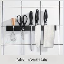 Nerūdijančio Plieno Magnetinis Peilių Laikiklis Sienai , Juoda - 49,99 cm