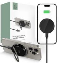 indukcinis įkroviklis su MagSafe ir stovu su USB C laidu - juodas