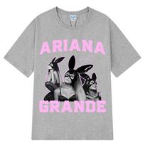 Dainininkės Ariana Grande Madingi Vintažiniai Marškinėliai Vyrams Moterims Aukštos Kokybės Marškinėliai Trumpomis Rankovėmis Laisvalaikio Medvilniniai Marškinėliai Streetwear XL
