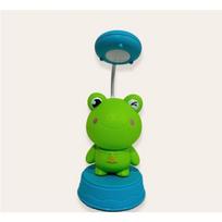 Kiddyz NL1 Space Froggy vaikiška naktinė stalo lempa (20x10cm) su USB maitinimu ir pieštukų drožtuku, žalia