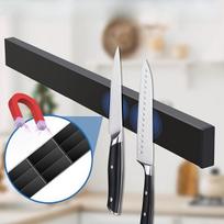 Nerūdijančio Plieno Magnetinis Peilių Laikiklis Sienai , Juoda - 30,0cm