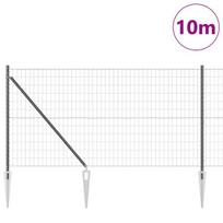 vidaXL Tvora su stulpais Pilka 1 x 10 m Plienas ir PVC