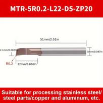 Volframo plieno lydinio freza MTR-5R0.2-L22-D5-ZP20, MTR 5 R0.2 L22-D5