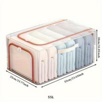 Permatomos PVC drabužių dėžės, 55L (55*35*30)