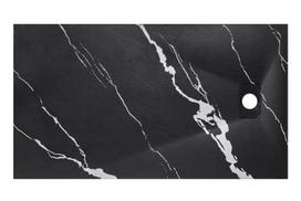 Stačiakampis dušo padėklas Besco Vexo Marble Black, 150 x 90 cm