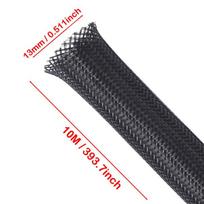 10m Išplečiama Juoda PET Pinta Kabelio Movos Izoliacija , 13 mm