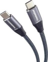PremiumCord USB-C laidas (USB 3.2 GEN 2, 3A, 60W, 20Gbit/s) pintas iš medvilnės 1.5m