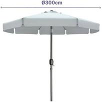 Marbueno Parasol Acier 8 Baguettes D300 cm Poliesteris Baltas Sodas Baseinas Terasa 10491