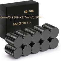20 vnt. Maži apvalūs magnetai su epoksidine danga, 50vnt 6x3 juodas