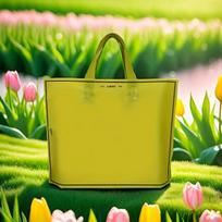 Šventiniai plastikiniai krepšiai,  50vnt trimatė Grass Green rankinė