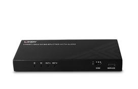 HDMI Skirstytuvas - LINDY 2 Prievadų HDMI Skirstytuvas 8K60, 48G, Su Garso Ištraukimu ir Sumažinimu, Juodas