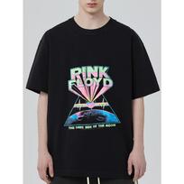 Pink Floyd Dark Side of The Moon Black T-Shirt with Triangular Prism and Earth Design for Music Fans and Casual Wear S juoda