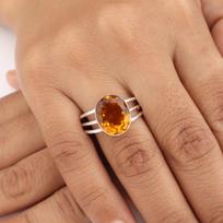 Citrine Gemstone Silver Women Ring, 925 Sterling Silver Handmade Jewelry, November Birth-Stone Gift, Citrine Ring Anniversary Gift For Her RR-73-14 4