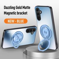 For Samsung A05 A06 A14 A15 A16 A35 A36 A56 A24 A34 A54 A25 A35 A55 A17 Magnetic Ring Stand Back Phone Case Ring Protect Cover Galaxy A14 mėlyna