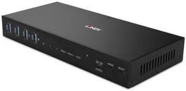 KVM Jungiklis - LINDY Dvigubas HDMI 4K60 USB 3.0 KVM Jungiklis su Nuotoliniu Valdymu