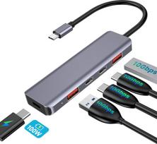 PLATINET MEDIA HUB USB-C TO 2X USB-A 3.2 GEN2 + 2X USB-C 3.2 GEN2 + USB-C PD 100W 5IN1 ALUMINIUM [46237]