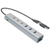 USB HUB - I-TEC - 7 Prievadai - USB-C 3.2 Gen. 1 - USB-A 3.2 Gen. 1 - Metalinė Pilka