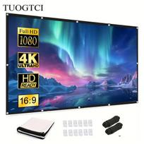 „TUOGTCI 3.05m nešiojamas 4K Ultra HD projektoriaus ekranas“