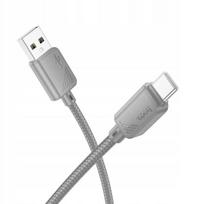 Kabel USB A do USB C Hoco 3A 1 m X113 szary