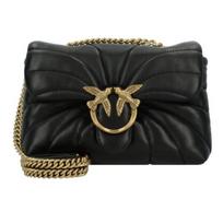 PINKO Love Puff juodos odos ir senovinio aukso petinė rankinė - 23 cm