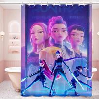 Filmo Kpop Demonų Medžiotojai Baltos Dušo Užuolaidos, Vonios Kambario Dekoratyvinės Dušo Užuolaidos, Vandeniui Atsparios Dušo Užuolaidos Su Kabliukais 90x180 cm