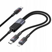 HOCO kabel 2w1 Typ C do Typ C + Lightning 5A 100W U139 1,2 m czarny