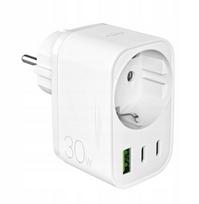 Puro 30W PD įkroviklis su Schuko lizdu, 2x USB‑C + 1x USB‑A