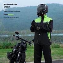 Vyrų neperšlampamas dvigubo sluoksnio motociklininko lietpalčio ir kelnių komplektas XXXL