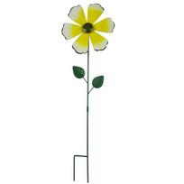 Weather Resistant Metal Windmill Spinner Sculpture For Patios Or Lawn Yard Garden Outdoor Spaces Rotating Art Decoration geltona