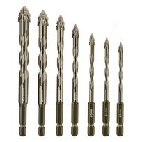 7Pcs/set Eccentric Drill Bits Four Edge Eccentric Twist Drill Bit Set High Hardness Bevel Tip Serrated Drill Bits 1