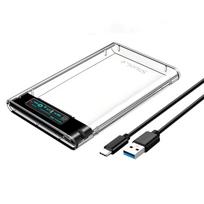 USB 3.1 išorinis HDD dėklas 5Gbps 2.5'' skaidrus kietojo disko dėklas kietojo disko korpusas SATA HDD SSD saugojimo dėklas nešiojamajam kompiuteriui PC Digital C to A