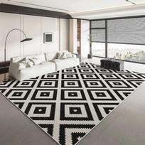 INS Juodai baltas geometrinis kilimas svetainei Madingas minkštas kambario dekoravimas Namų kilimėliai Neslystantis plaunamas miegamojo svetainės kilimas 50x80cm small mat
