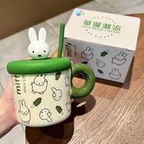 Miffy Miffy Triušio šiaudelis vandens puodelis, mergaičių didelės vertės keraminis puodelis, gimtadienio dovana draugėms 401-500ml