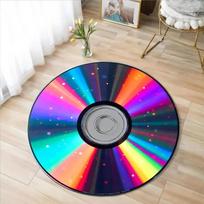 Retro vinilinės plokštelės apvalus kilimas – Spausdintas muzikos kilimas svetainei ar miegamajam – Skalbiamas mašinoje, neslystantis grindų kilimėlis Diameter 90cm(35in)