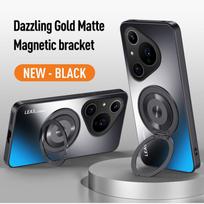 Huawei Pura 70 80 Ultra P60 P50 P40 P30 Mate 70 60 50 40 30 20 Pro magnetinis žiedinis stovas galinis telefono dėklas žiedinis objektyvo apsauginis dangtelis Huawei Pura 70 juoda